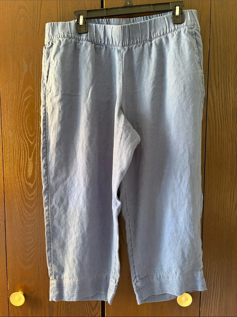J Jill 2 pc, Relaxed Linen Tunic Top and capris(M) in Light Periwinkle. Top/L.